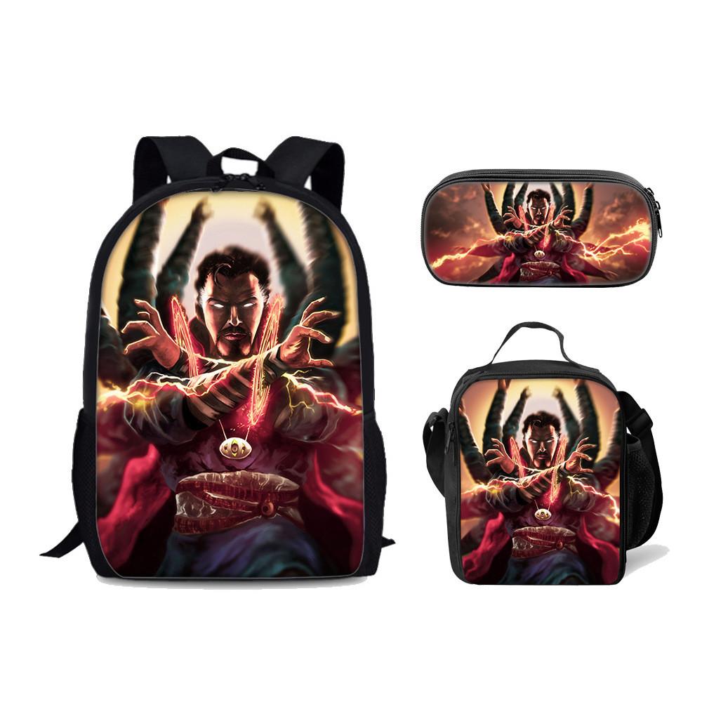 Doctor Strange 2 Multiverse Backpack Lunch Bag Pencil Case Student School Set For Teens