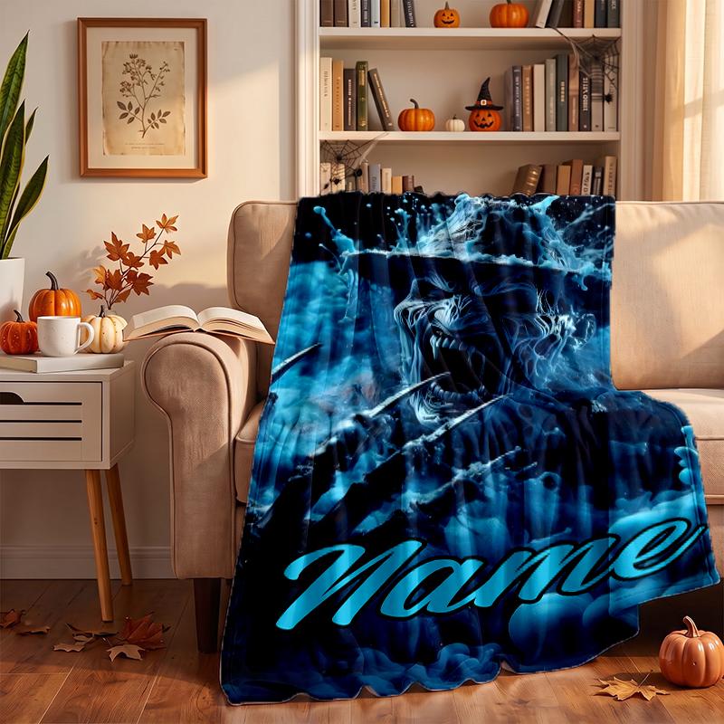 Freddy Krueger Custom Flannel Blankets Soft Warm Cozy Throws for Home Decor Holiday Gifts