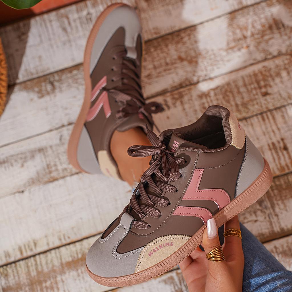 Fashion New high-top casual sports shoes for autumn and winter, large-sized lace-up anti-slip round-toe lace-up women's single shoes