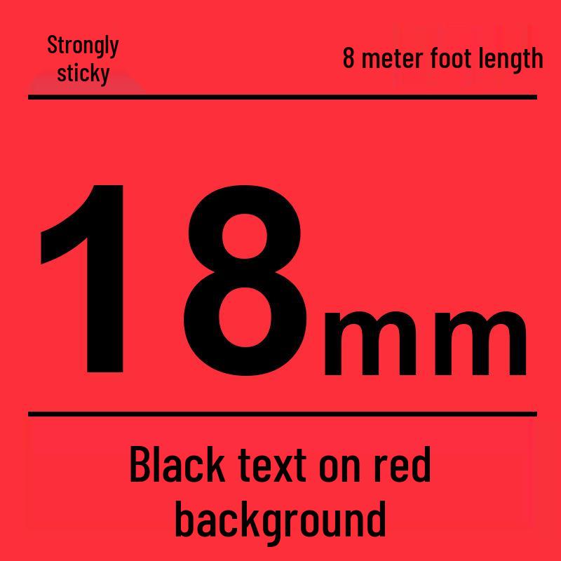 Compatível Fita para Rotulador Brother 12mm: PT-E100B/D210/D450/115B, Autoadesivo Laminado