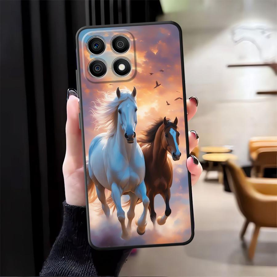 Animal Horse Pattern Case for Honor X5b X7 X8 X6 8X 200 400 Lite 90 Magic5Lite X9a 70 Black Soft Phone Cover
