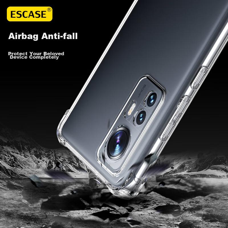 Xiaomi 12/12S Phone Case, 12x Full Protection, Shockproof, Transparent Soft, TPU Airbag, Unisex (With Lanyard Hole), ES-Ip9 Series, Transparent White