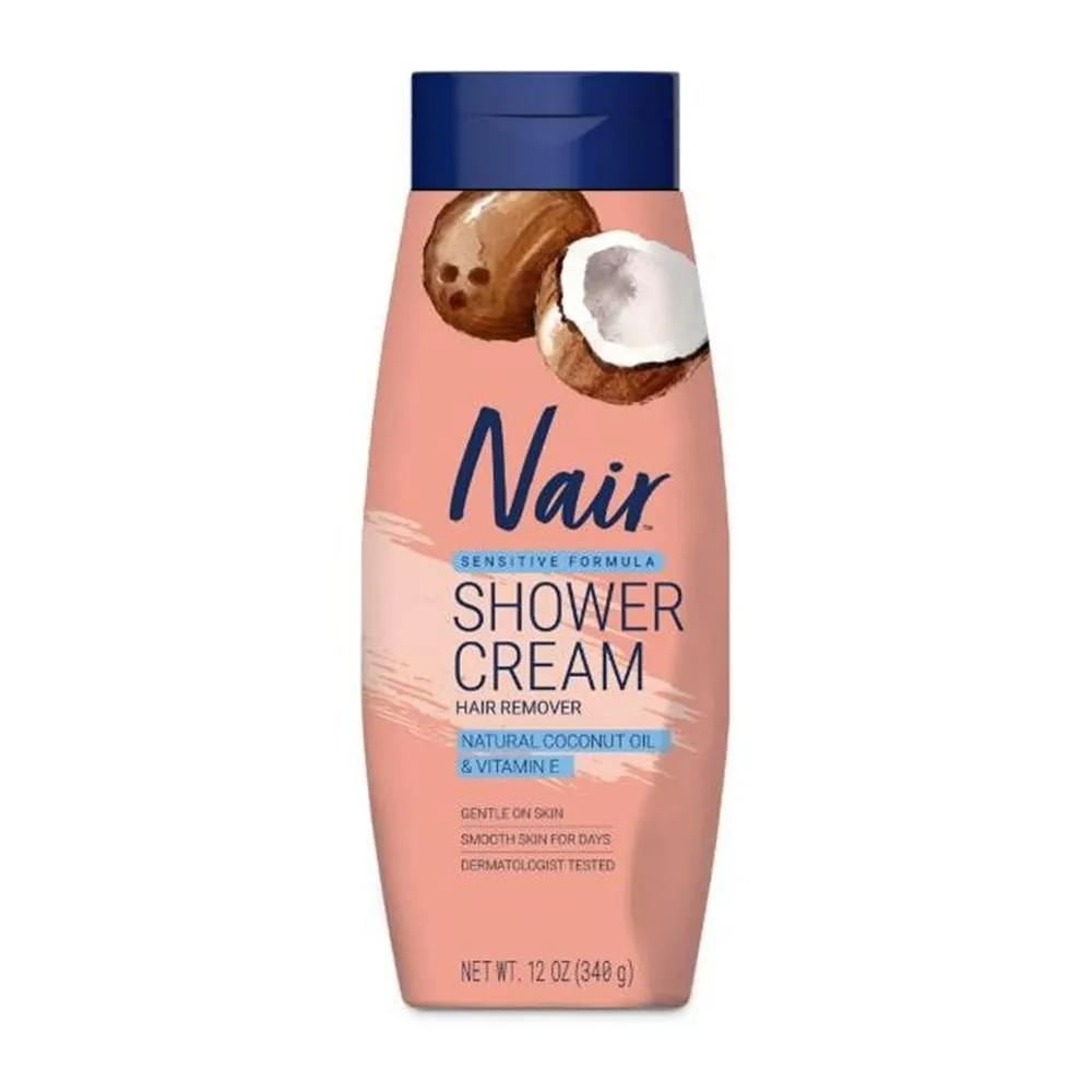 

Nair Shower Cream 340g 1 Pack Natural Coconut Oil Nair Sensitive Shower Cream Hair Remover, Coconut Oil