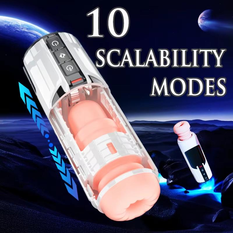 Male Masturbator 5D Flesh Telescopic Automatic Heating Real Voice Oral Masturbator Blowjob Machine Vagina Sex Toy