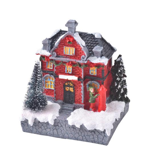 Christmas House Miniature Reusable Decorative Warm Light Energy Saving Christmas Decorations for Home Decor