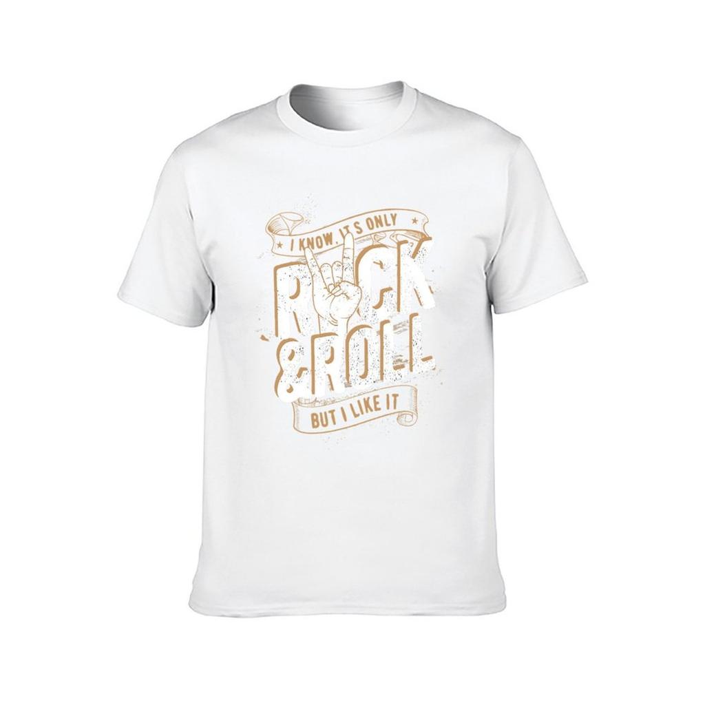 Cool Rock and Roll Tee Shirt I Love Rock Music Rock  Roll TShirt Man T Shirts Cotton Man T Shirt Graphic TShirt