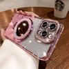 Luxury Diamond Clear Glitter Magsafe Case suit For iPhone 16 14 13 12 11 Pro Max 15Plus Mirror Magnetic Phone Holder Stand Cover