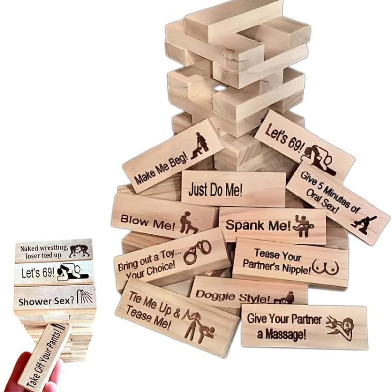 Super Naughty Block Tower Game, Stacking Games Valentine Tumbling Tower Stacking Blocks Game, Couple Activities & Date Night Ideas