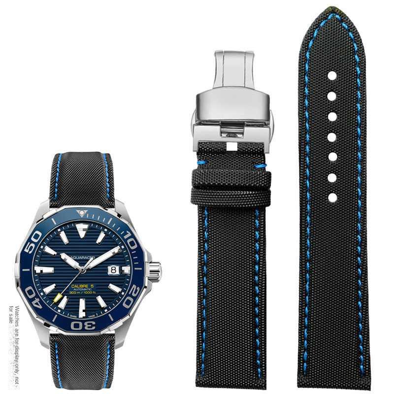 20mm 21mm 22mm 23mm Nylon Leather Bottom Watchband for Mido Helmsman M021 M005 M038 Tudor Seiko Waterproof Watch Strap