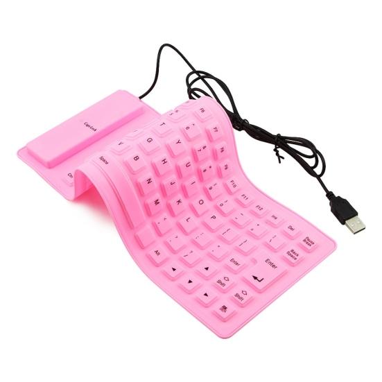 85 Keys Portable USB Mute Silicone Foldable Wired Keyboard for Laptop/Computer