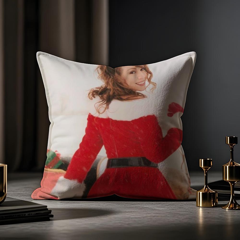 Mariah Carey Klassieke Kerstliedjes Kussensloop Anti-huisstofmijt Kussensloop Onzichtbare Rits Zijdezacht Kort Pluche Bank Kussenhoes