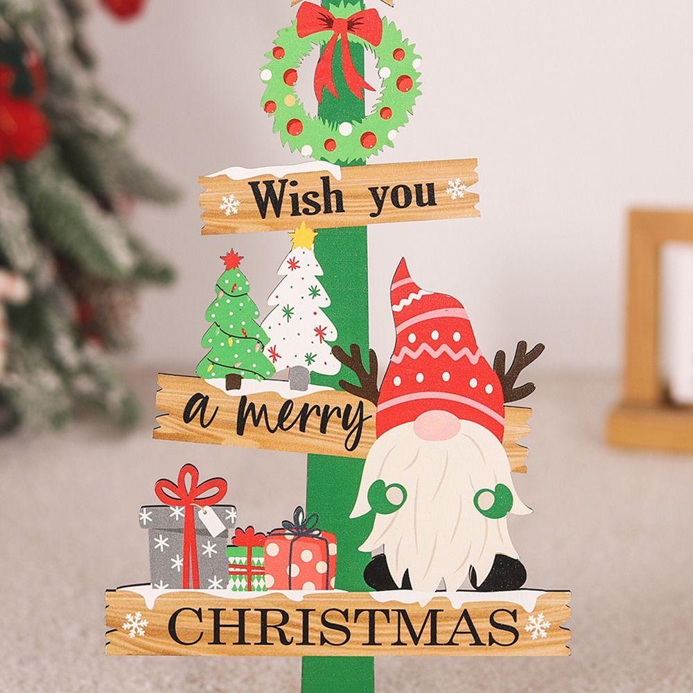 3Pcs/set Household Christmas Wooden Ornaments Creative Christmas Decoration Tabletop Ornamen