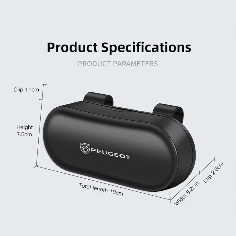 Car Glasses Box Portable Auto Sunglasses Holder Eyeglass Case For Peugeot 206 307 308 207 3008 208 407 508 2008 5008 301 406 408