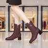 Fashion Fleece-Lined Autumn Winter Ladies Mid Calf Shoes Comfortable and Elegant Women's Half High Boots Designer Luxury Trend 2025 Boot
