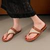 Fashion Luxury Women's Shoes 2025 New Flat Flip Flops Women Lightweight Clip Toe Soft Sole Slippers Woman Summer Non Slip Beach Sandals