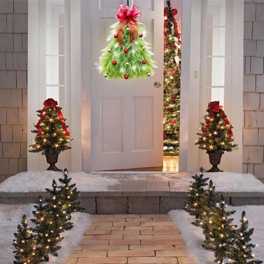 Handmade Front Door Christmas Tree Wreath Simulation Christmas Wreaths Xmas Tree Wreath