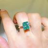 Anello Irregolare in Moissanite Verde Menta Taglio Fiore per Donna - Moda Europea e Americana