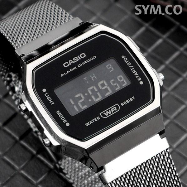 Casio Vintage Digital Public Free Buckle Son Seok-hee Watch 168 Black Mesh