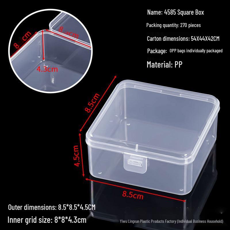 Rectangular Transparent PP Plastic Storage Box for Stationery, Cards, Hardware, Jewelry, and Fishing Gear