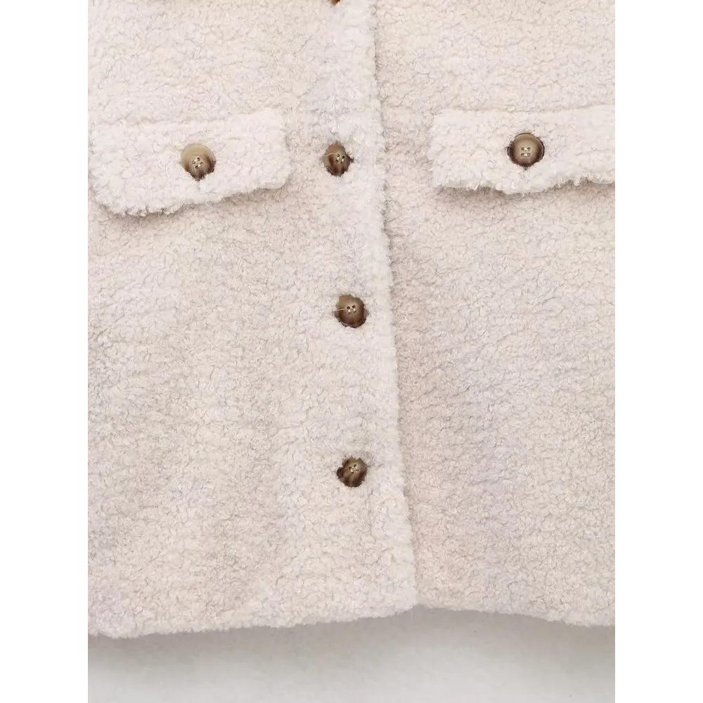 Autumn and Winter Fashion Loose Holiday Style Lapel Button Cardigan Wool Cake New Solid Color Everything Long Sleeve Coat