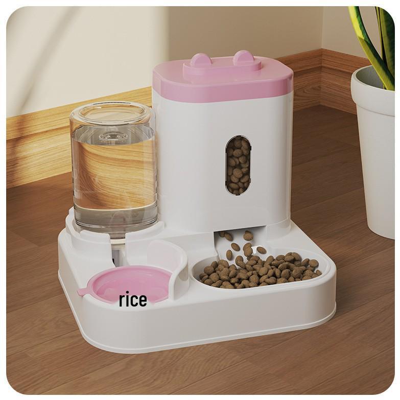 Automatic Dual Pet Bowl: Integrated Food & Water Feeder for Cats and Dogs