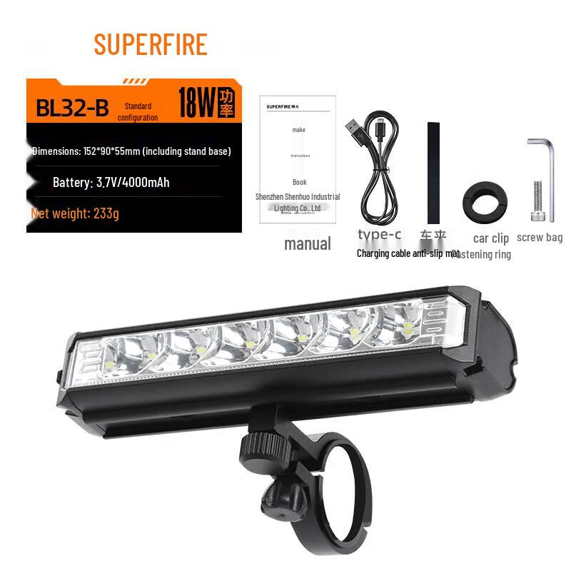 SupFire BL32-B Rechargeable LED Flashlight & Bike Light