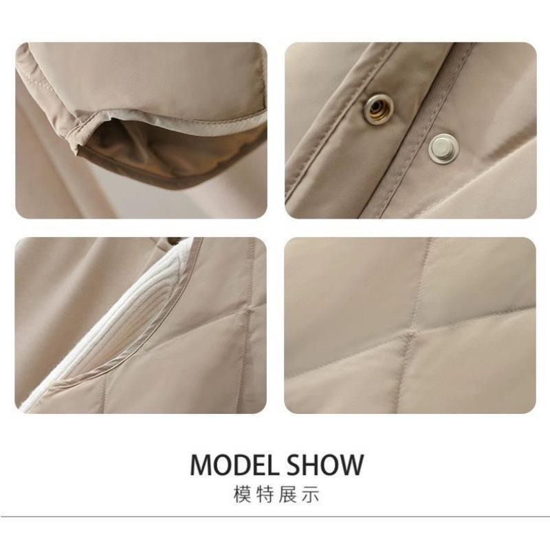 Women Loose Sleeveless Vest Round Neck Thin Quilted Cardigan