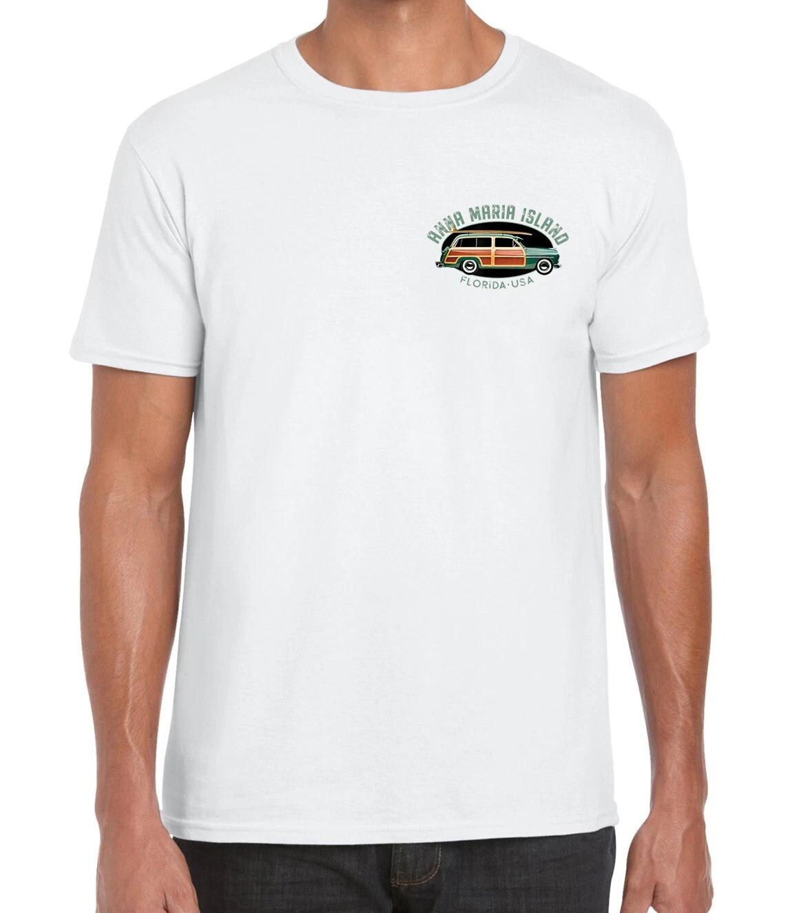 Anna Maria Island Florida Surfing Mini Logo Printed Cotton Unisex T-Shirt 100