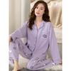 Pajamas Women's Spring and Autumn 100% Pure Cotton Long-sleeved Thin 1011 New Spring and Summer High-end Loungewear Set