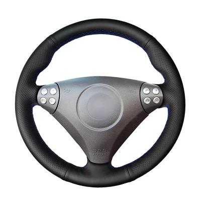 Black PU Faux Leather Car Steering Wheel Cover for Mercedes Benz SLK-Class W170 W171 SLK 200 280 350 2004-2008 C230 Kompressor