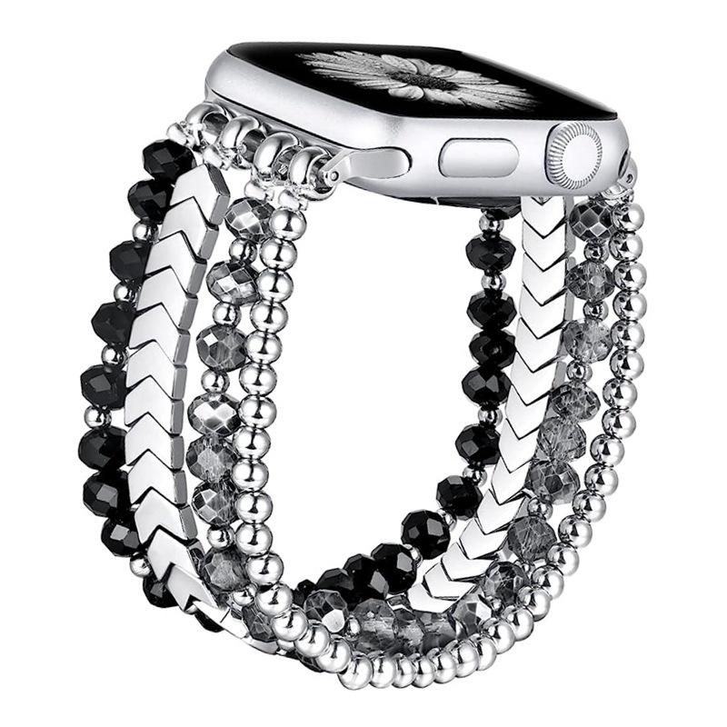 

Для Apple Watch S10Apple watch98SE Стрелка Хрустальная Бусина Браслет из Бусин Металлический Браслет 38/40/41mm