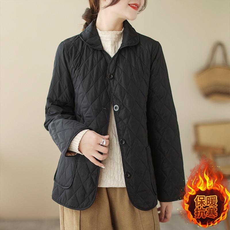 

Теплая зимняя женская короткая куртка из хлопка S чёрный