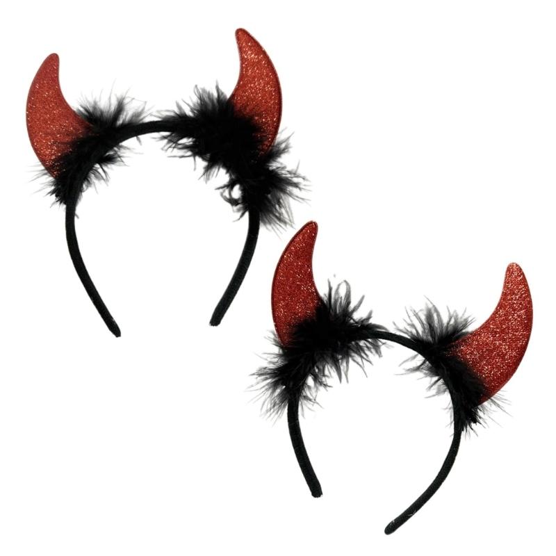Verstellbare Teufelshörner Kopfbedeckung Bequeme Kopfbedeckung Einzigartige Kopfschmuck Kostümzubehör für Halloween-Veranstaltung