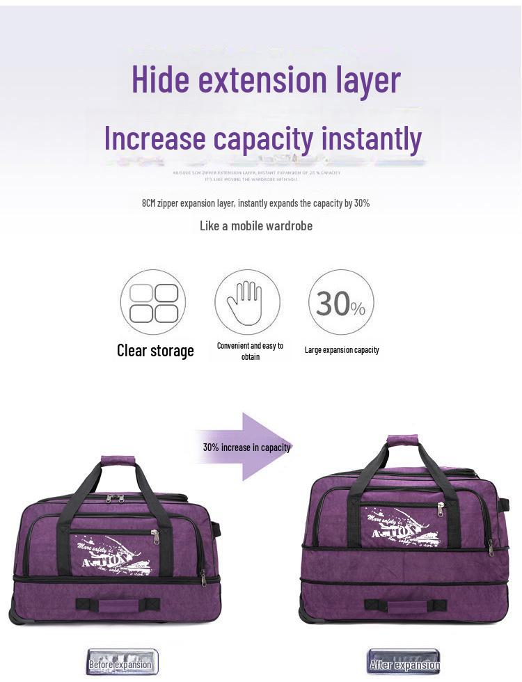 Сумка-візок великої місткості з 3 предметів із тканини Оксфорд із трьома колесами для подорожей