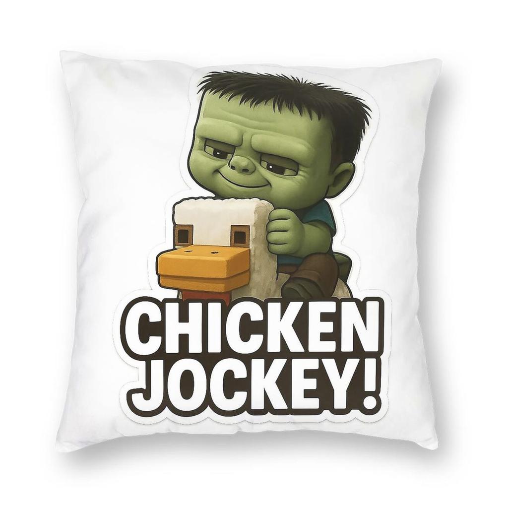 Chicken Jockey Baby Zombie Square Pillowcase Polyester Linen Velvet Printed Zip Decorative Home Cushion Cover