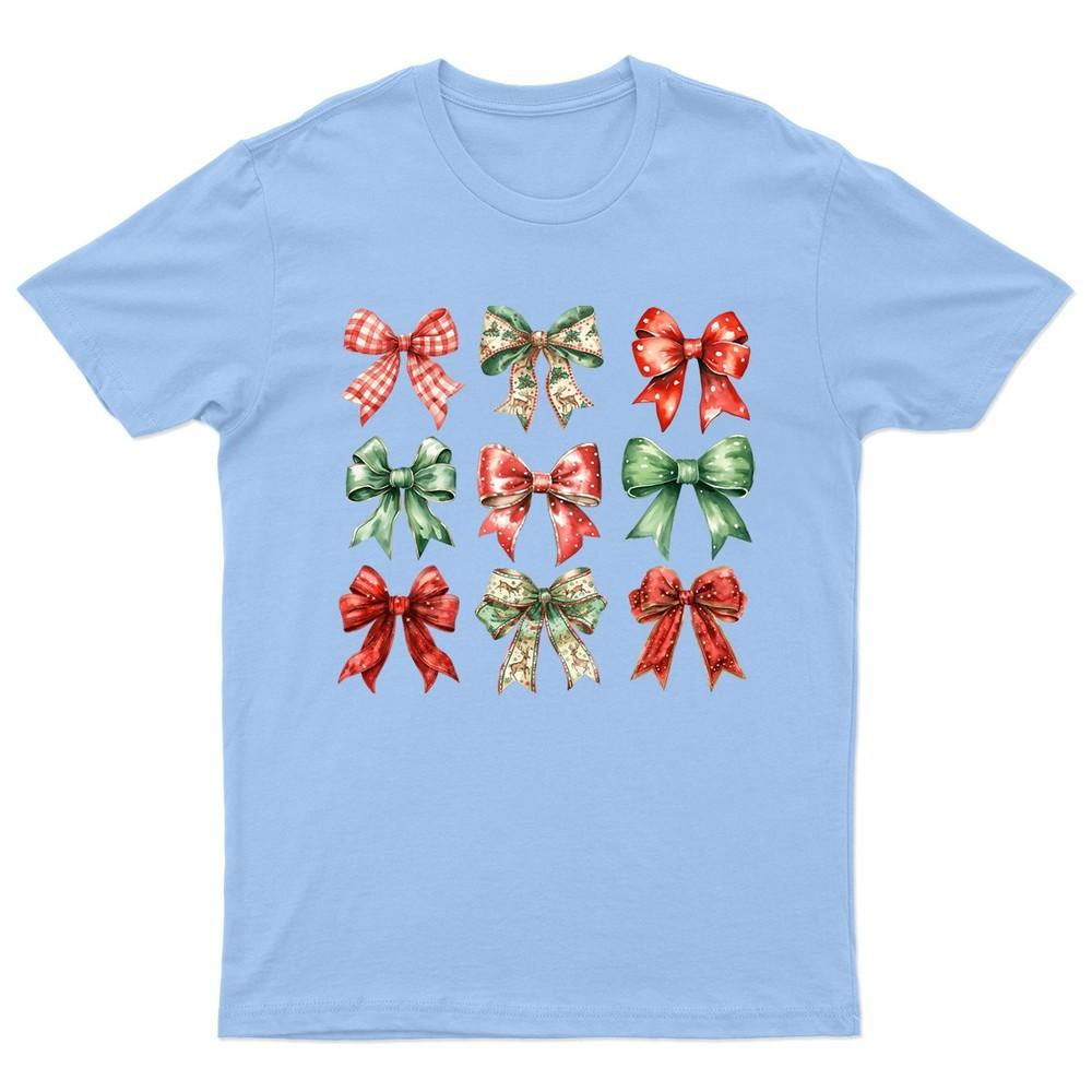 Christmas Bows Festive Holiday TShirt Unisex Gift Retro Seasonal Funny Xmas