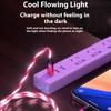 3 in 1 540 Degree Rotating Magnetic Charging Cable with Flowing Light 1m Elbow Gaming Cable for Apple/Android/Type-C
