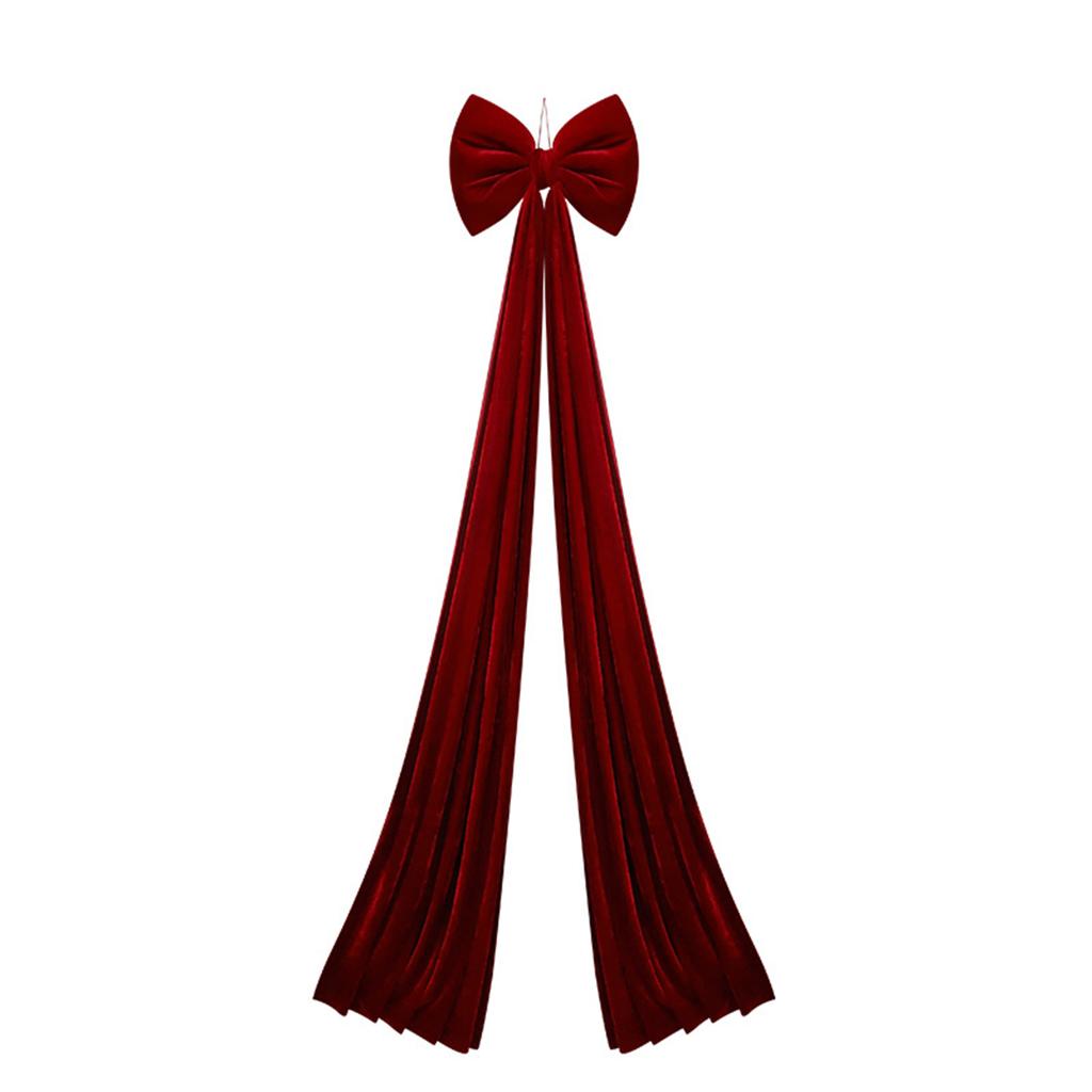 Arge Red Velvets Xmas Bows Holiday Decor Xmas Tree Toppers Ribbons Solid-Color Elegant Festive Charm For Christmas Atmosphere