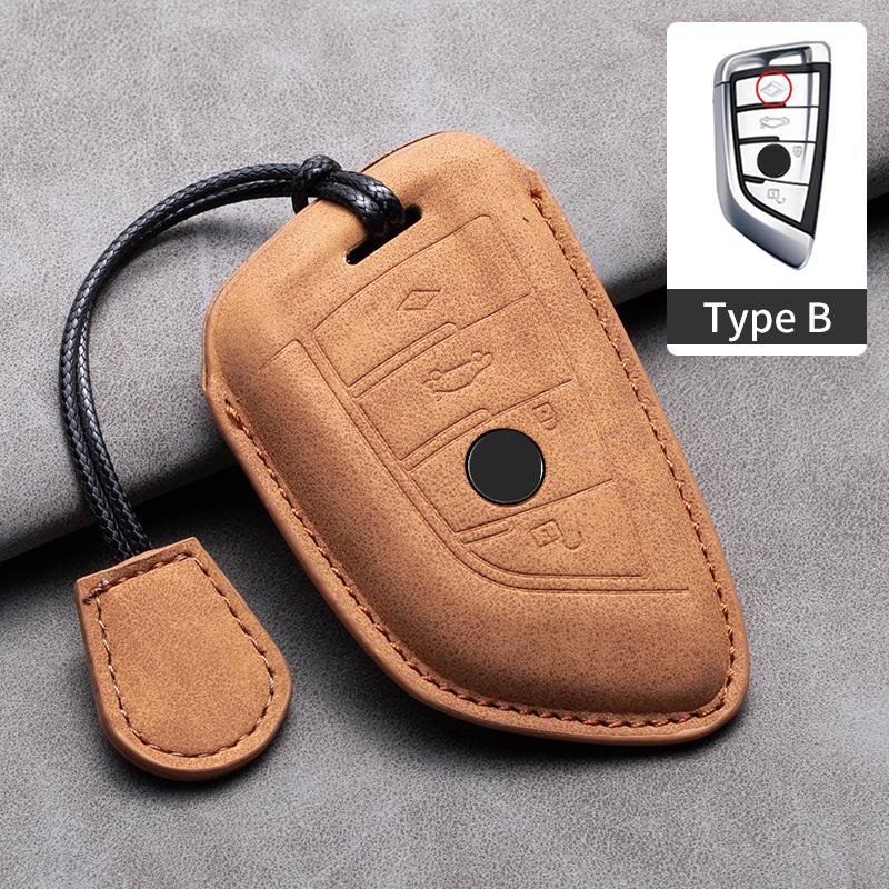 Pour Bmw F30 F31 F32 F34 F20 F21 F07 X1 X3 G01 X4 F15 F16 Étui en Cuir pour Clé de Voiture Coque Porte-clés de Voiture