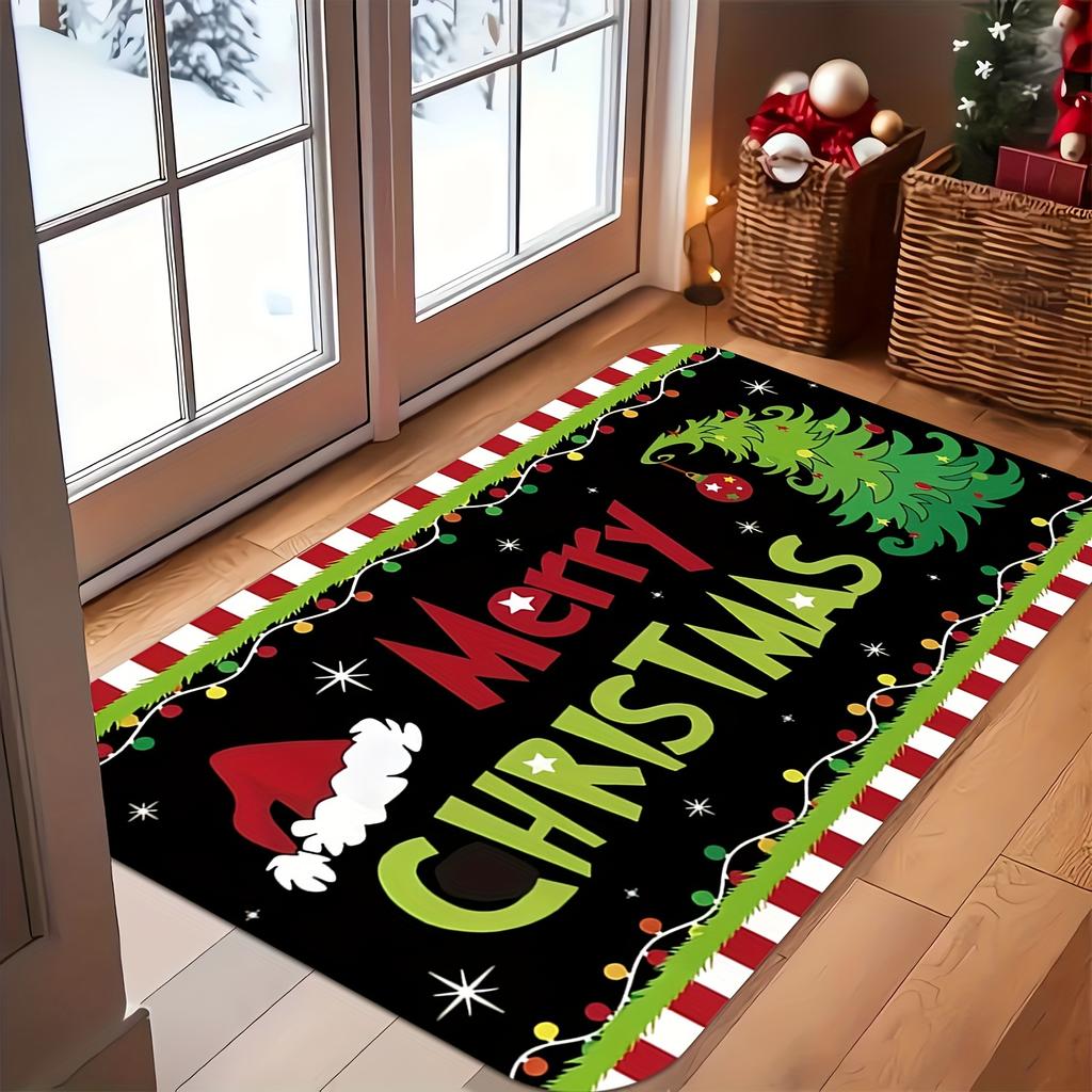 VIKAMA Creative Christmas Carpet Soft Doormat Welcome Carpet Living Room Carpet Rug For Bedroom Outdoor Carpet Christmas Decorat