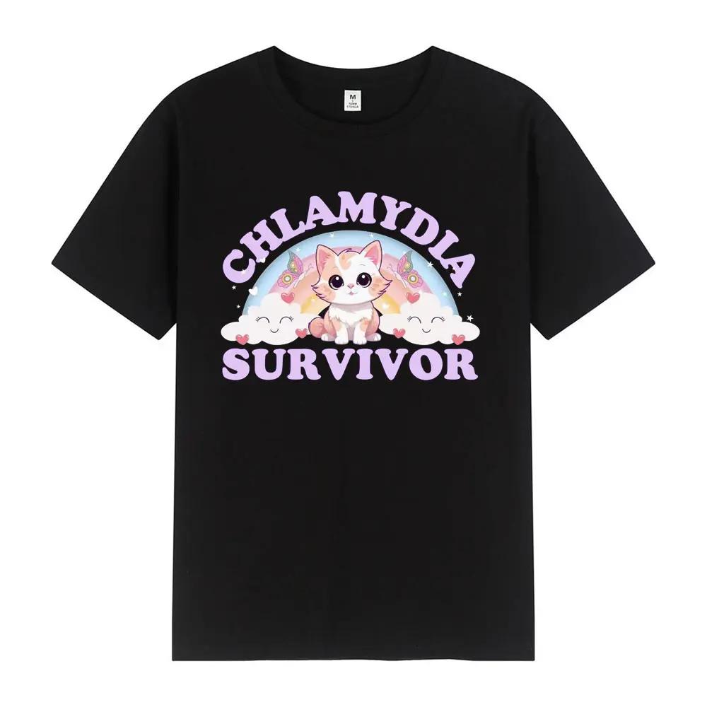 Cute Cat Chlamydia Survivor T-shirt XL
