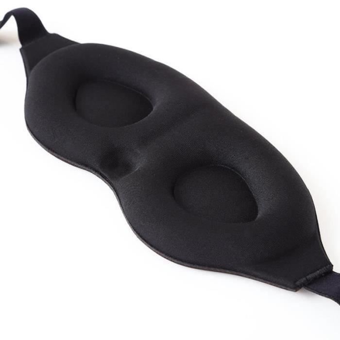 BG07600-Masque pour les yeux de sommeil à coupe profilée 3D et bandeau, masque de sommeil de nuit moulé concave-noir