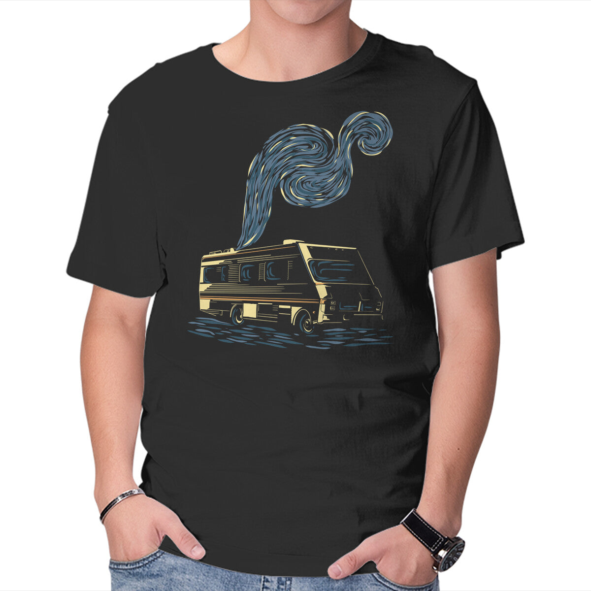 Unisex Crew Neck T-Shirt Starry Bad Graphic Short Sleeve Casual Tee S