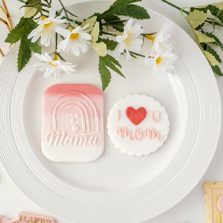 Biscuit Moulds Easy to Use Biscuit Stamps Mothers' Day Theme Plastic Material