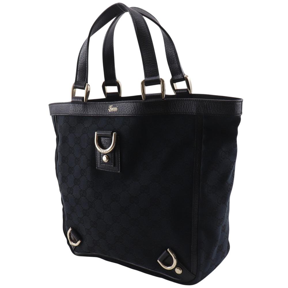 GUCCI Abbey Handbag 130739 Tote Bag black GG canvas Women Used