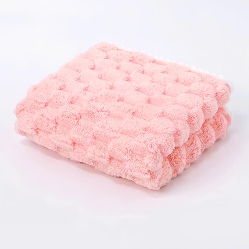 Golden Turtle Coral Fleece Extra Large Absorbent Bath Towel - Soft Grid Velvet Flannel