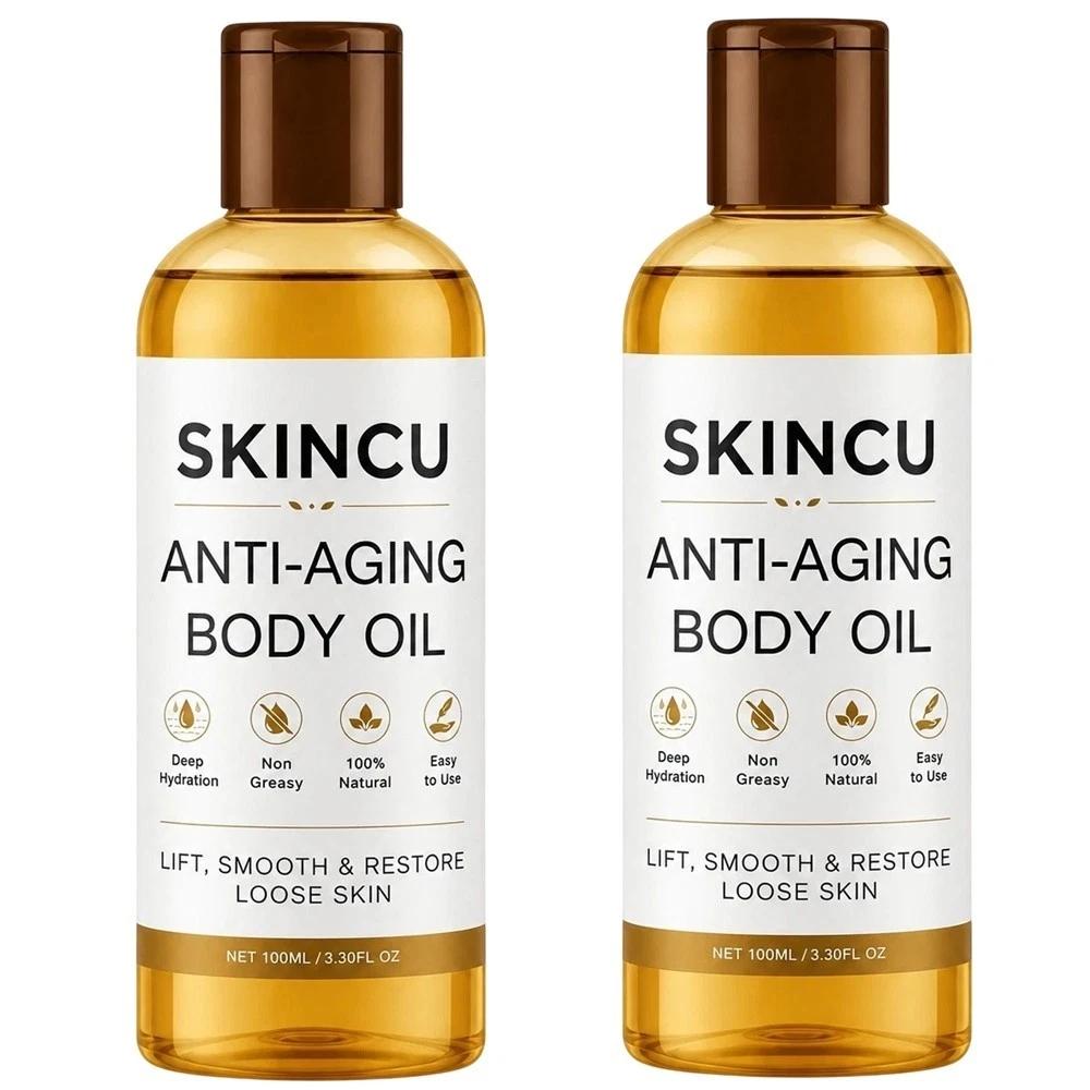 SKINCU Body Oil for Dry Skin, Lightweight Moisturizing Body Oil, Daily Skin Care Oil, 100ml, Pack of 2