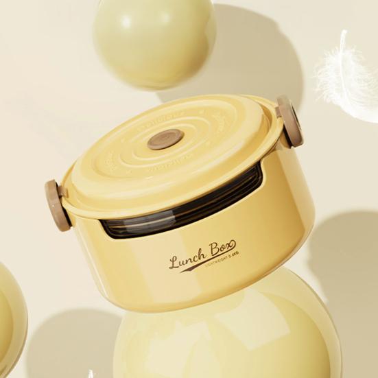 800ML Round Glass Lunch Box with Leakproof Lid Food Grade Dishwasher Microwave Freezer Safe Students Kids Adults Bento Food Snake Container