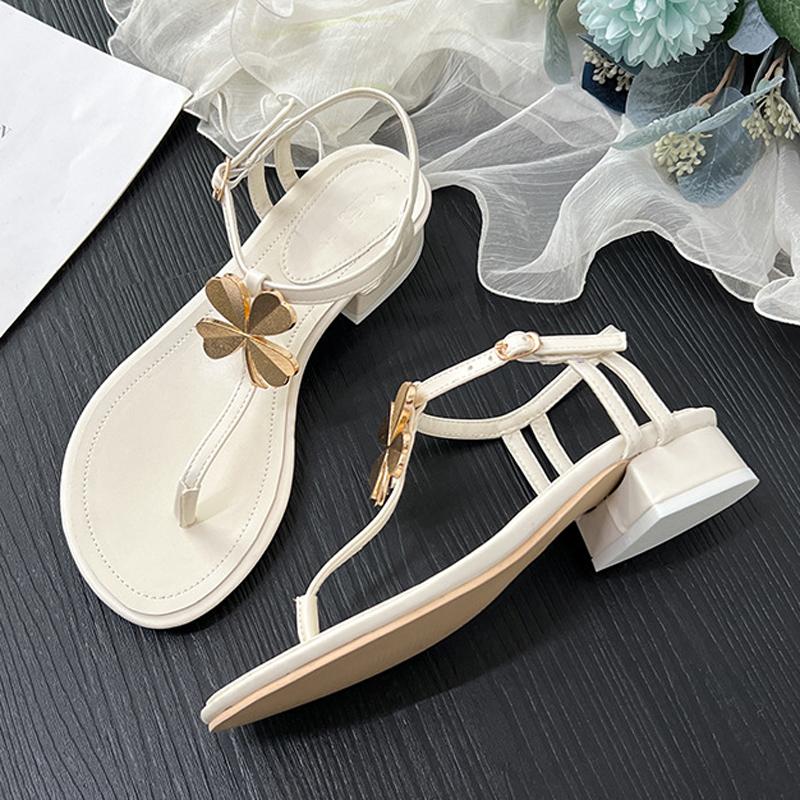 Fashion 2025 Traf Med-High Heels Sandals Women Brand Clip Toe Thong Flipflops Ladies Office Dress Anke Strap Shoes Beach Sandalias Mujer
