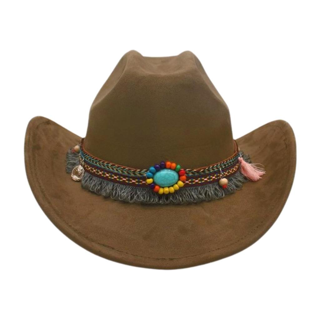 British Style Knight Performance Dance Performance Jazz Hat Ethnic Style Warped Edge Top Hat Travel Cowboy Hat